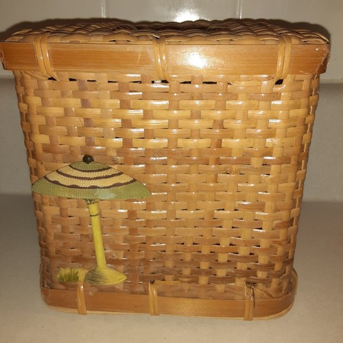 Tiki Beach Tema Tejido Mimbre Ratán Pañuelo Caja Cubierta Soporte Palmera 6” Cuadrado - Imagen 3 de 8