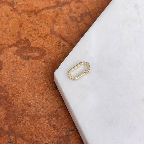 10KT Yellow Gold Elongated Oval Pearl Shortener / Pendant Enhancer 10mm x 4mm - Foto 1 di 8