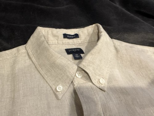 J.Crew Classic Linen-Blend Shirt for Men - Medium - Stone White - Picture 6 of 11