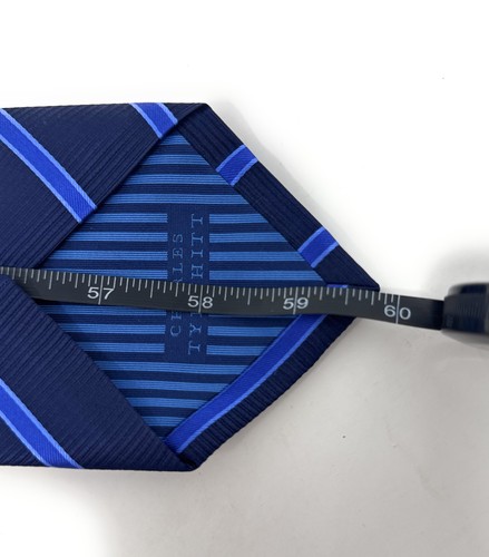 Charles Tyrwhitt Royal Stripe 100% Silk Neck Tie Mens NWT 3.5 x 60 - Picture 5 of 5