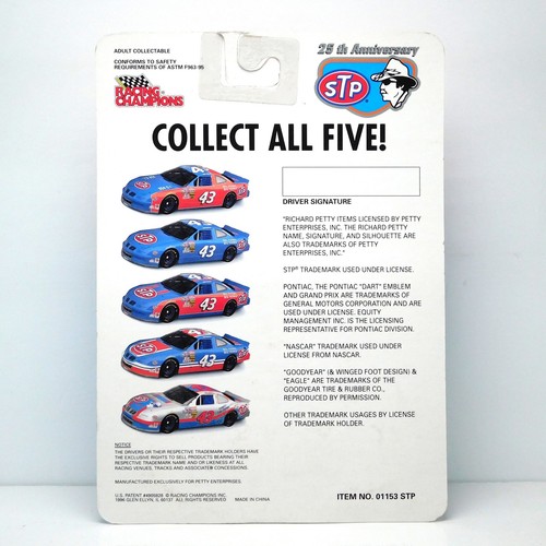 Bobby Hamilton 1996 STP Petty Blue Racing Champions 1:64 Nascar Diecast - Afbeelding 2 van 2