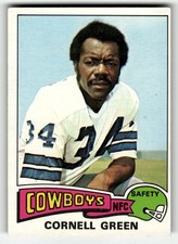 1975 Topps Cornell Green #91 Dallas Cowboys HIGH GRADE NO CREASES BEAUTY!