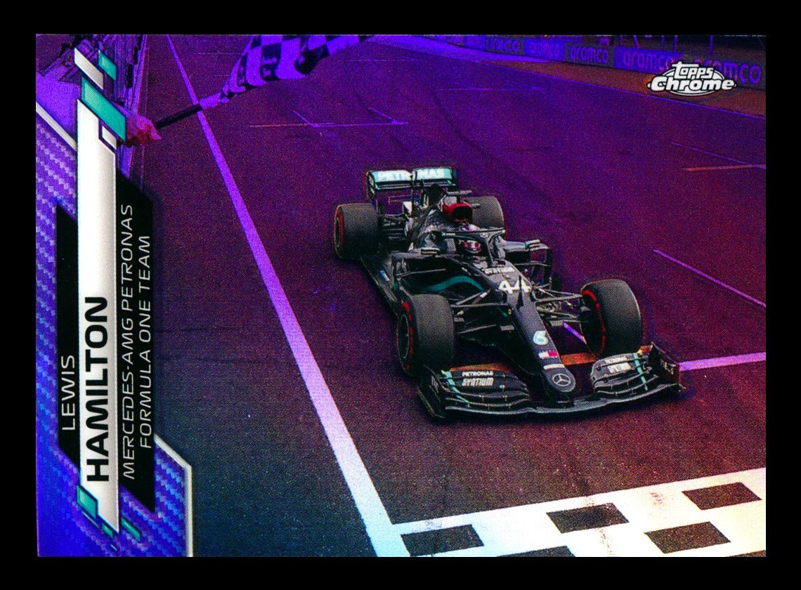 2020 TOPPS CHROME F1 #21 LEWIS HAMILTON RC PURPLE REFRACTOR ROOKIE SP #117/399!