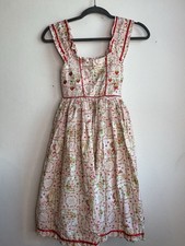 Vintage Strawberry Shortcake Girl's Apron Dress Smocked Pleats Pink 6T GRAIL