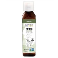 Aura Cacia Organic Castor Skin Care Oil  GC/MS Tested for Purity  118ml 4 fl.