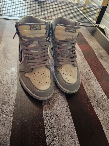 NEW Nike Air Jordan 1 High Dior Wolf Grey Sail CN8607-002 Men's Sz 10 - Picture 2 of 15
