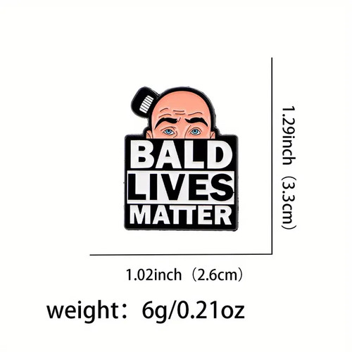 Lustige Glatze Lives Matter Emaille Pin Anstecker Comedy Geschenk Brosche schrullig Sammlerstück - Bild 3 von 3