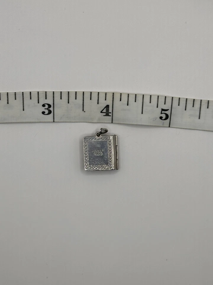 RARE GEORG JENSEN Holy Bible & Lords Prayer Charm/ Pendant - Solid Silver - Image 4 of 4