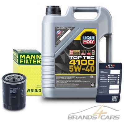 MANN-FILTER ÖLFILTER+5L LIQUI MOLY TOP TEC 4100 5W-40 FÜR MITSUBISHI SPACE-STAR