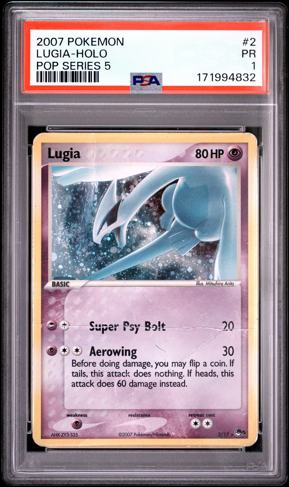 Lugia Full Holo 2/17 Pokemon Pop Series 5 PSA 1