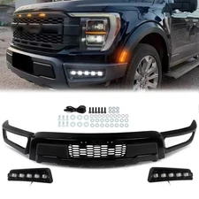 Front Bumper Kits For 2021 2022 2023 Ford F150 F-150 Raptor Style W/LED Lights