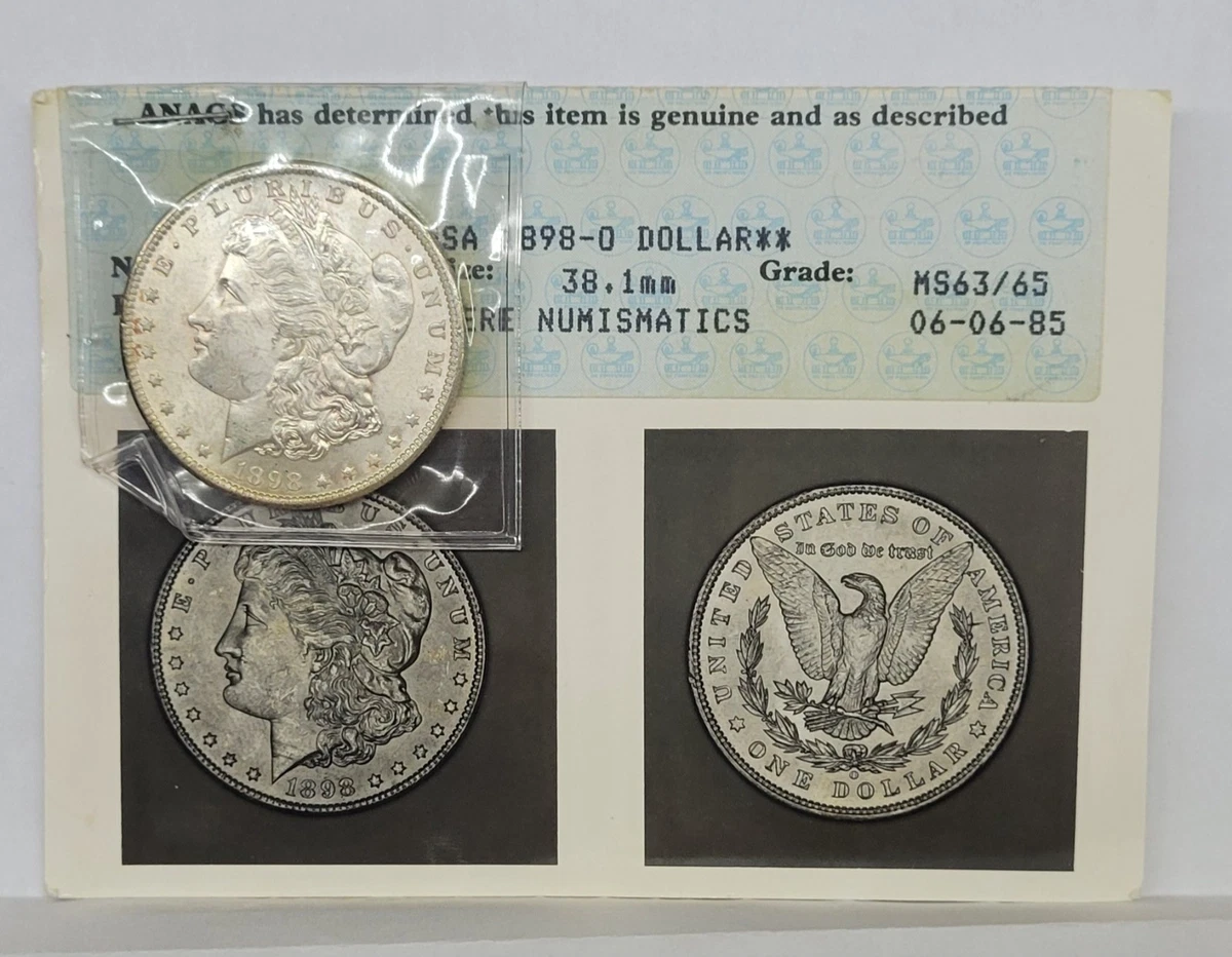 New Orleans Grade MS 63 1898 Year Morgan US Dollars (1878-1921