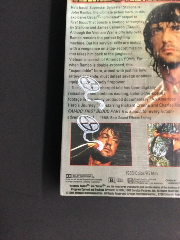Rambo:  First Blood Part 2  (VHS) — Factory Sealed - Image 3 of 4