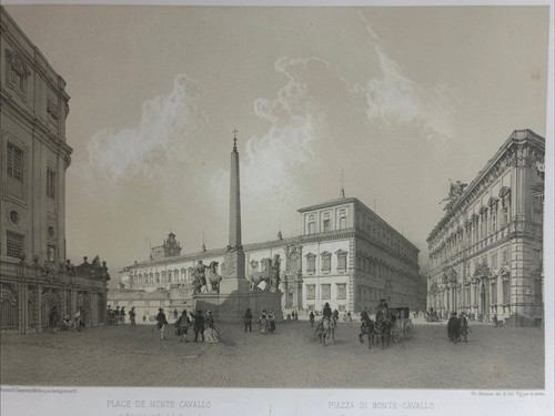 Rome, Félix Et Philippe Benoist 1870 Lito.piazza by Monte Horse Quirinale - Picture 3 of 9