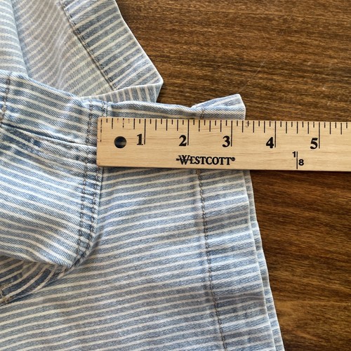 Neu mit Etikett M Jeans von Maurices 3,5" A-Linie Shortie Jeansshorts 18R blau weiß Streifen - Bild 4 von 8