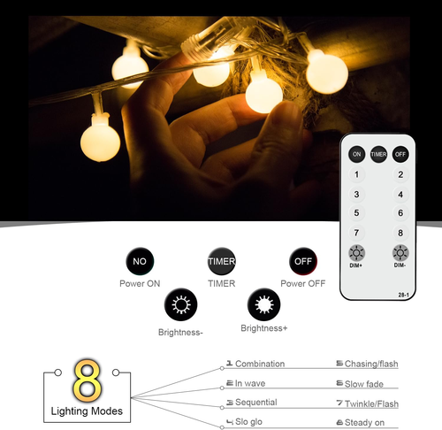Catena Luminosa, 15M 120LED Catena Luminosa Di Luci Led, 8 Modalità, Catena Lumi - Foto 3 di 12