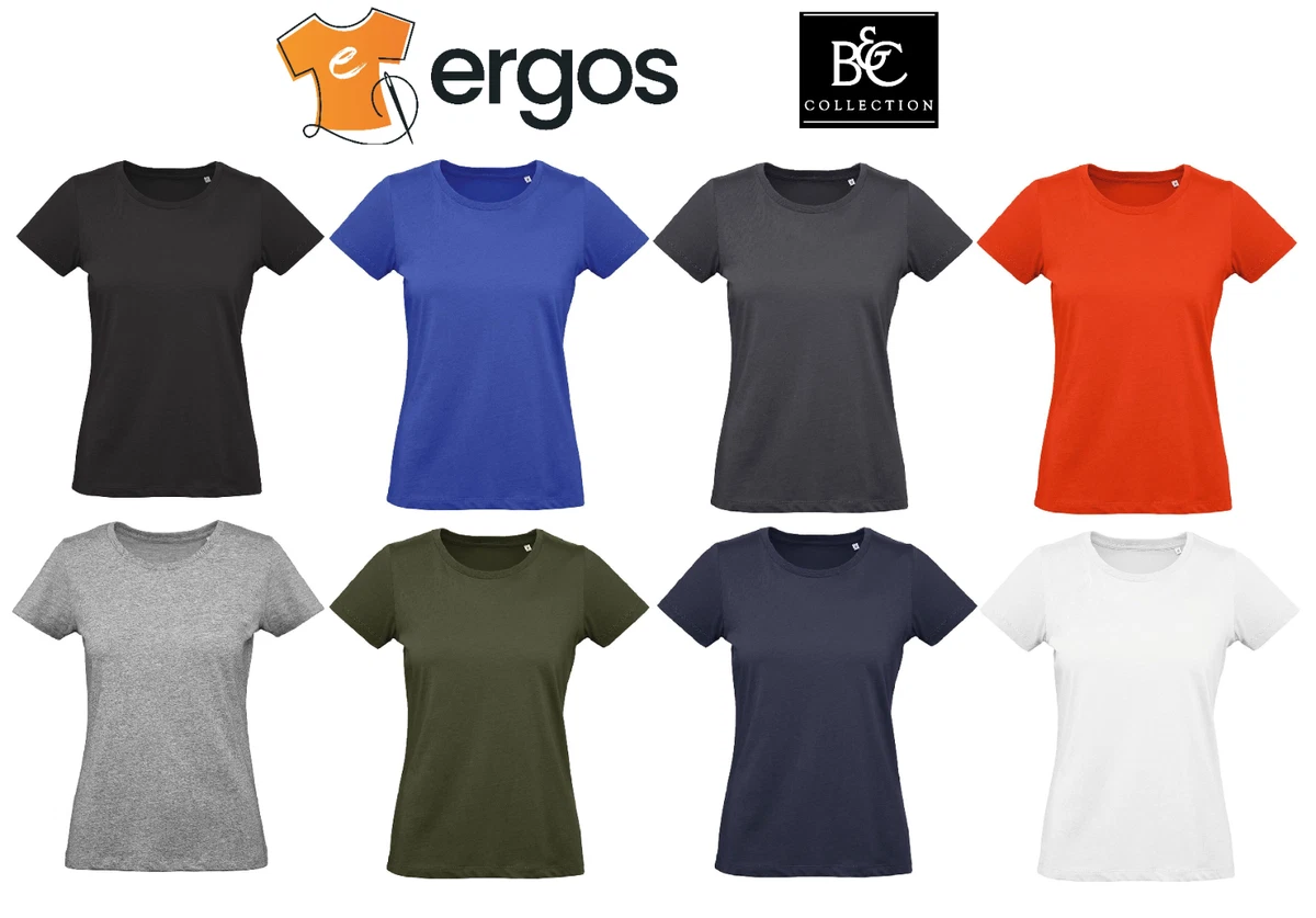B&C Collection T-Shirt Manica Corta da Donna E190 - Top in Cotone Casual - Sport Grigio (L