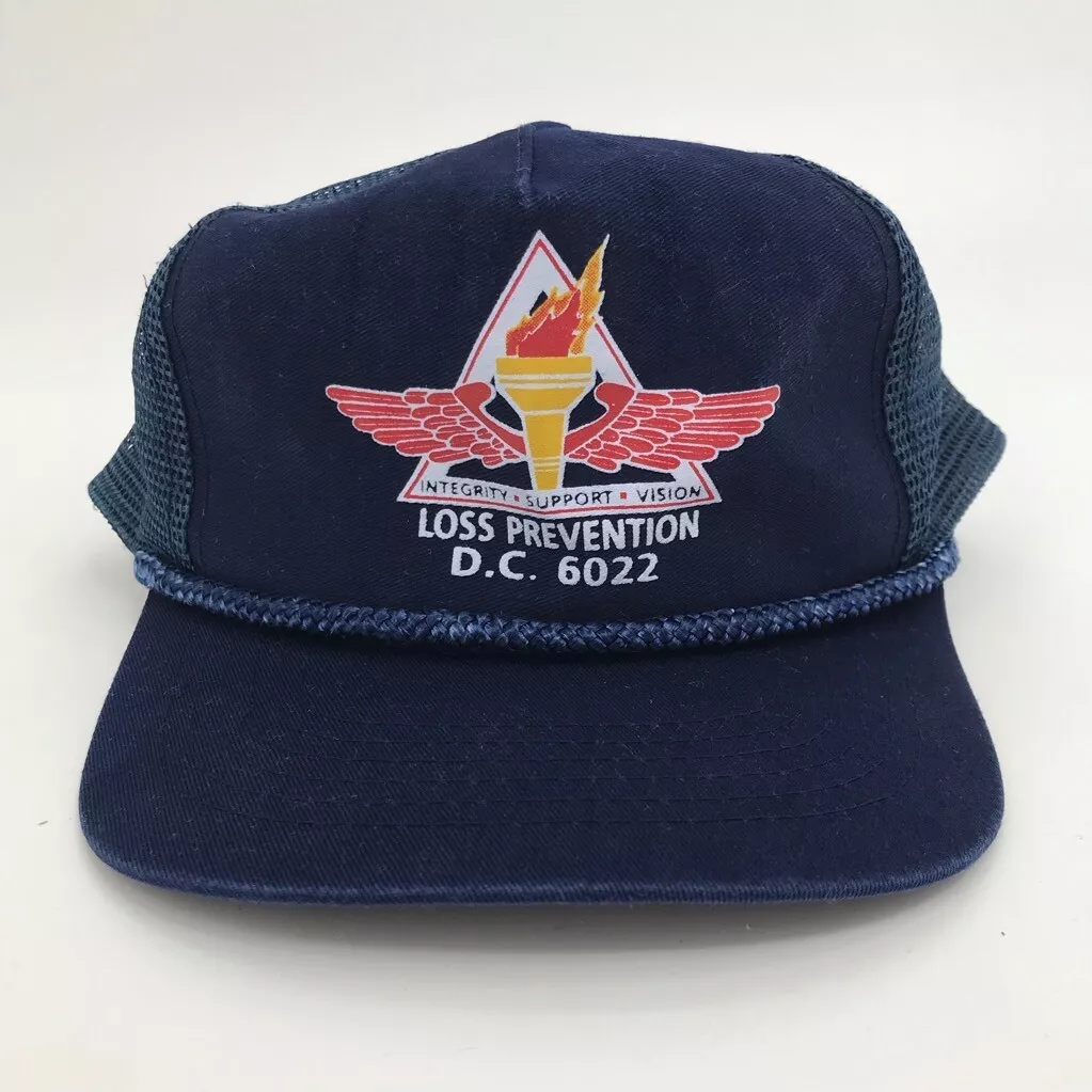 Vintage Walmart Mens Trucker Hat Blue Red Loss Prevention D.C. 6022  Snapback OS | eBay