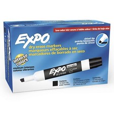 Expo for Use in Low Odor Dry Erase Marker, Chisel Tip, Black