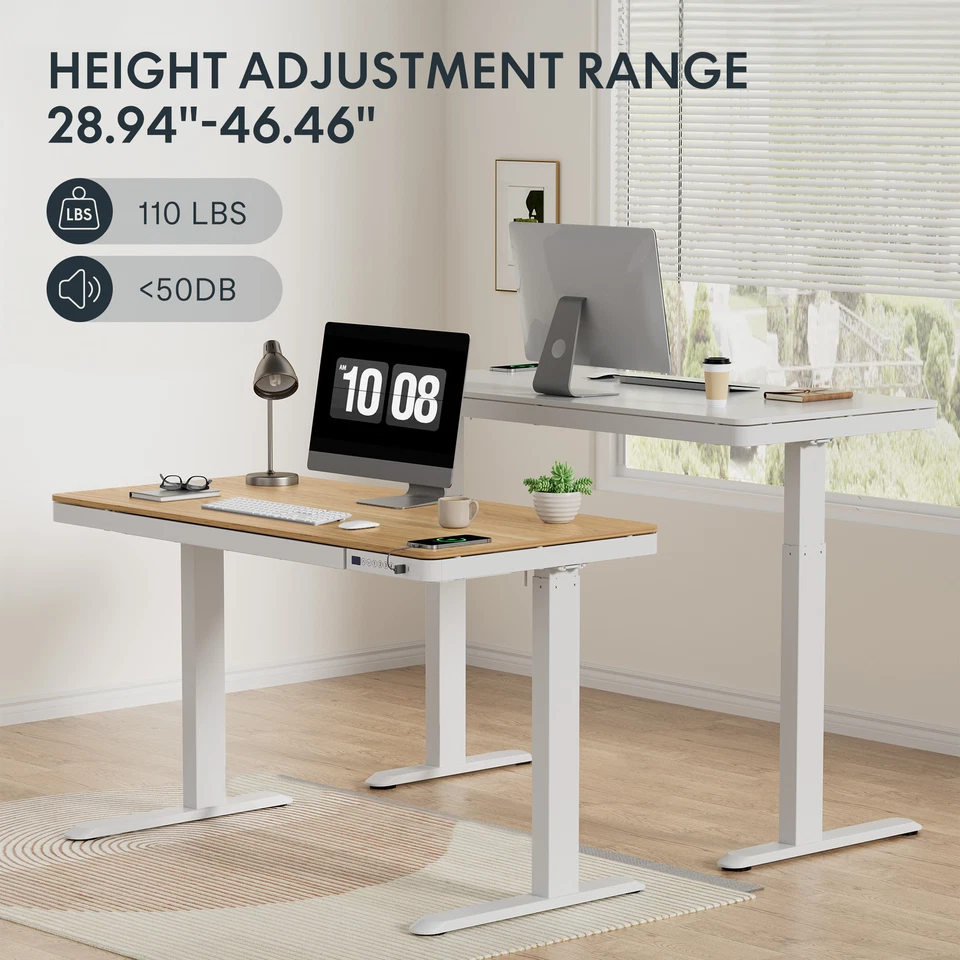 Flexispot 48 дюймов регулируемый по высоте стоячий стол ящик компьютерного стола для домашнего офиса - Изображение 4 из 4