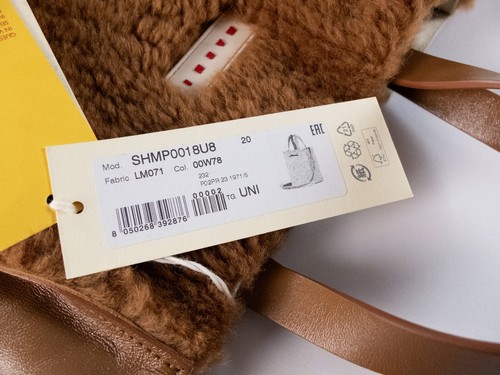 MARNI Museo Small brown shearling & soft leather shoulder bag authentic Italy - Picture 15 of 19