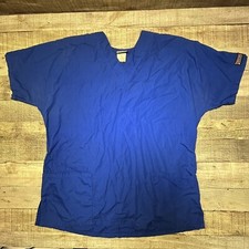Cherokee Scrubs Top Womens Medium Blue V Neck Shirt Pockets Adult Workwear