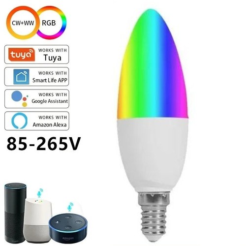 Tuya Smart Life E14 Glühbirne Leuchtmittel 5W LED RGB CW WW IoBroker Wlan Wifi - Bild 1 von 7