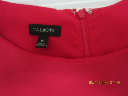 Talbots  Size 12 Rose Pink  Wide Leg Jumpsuit with Hidden Zipper - Picture 3 of 5