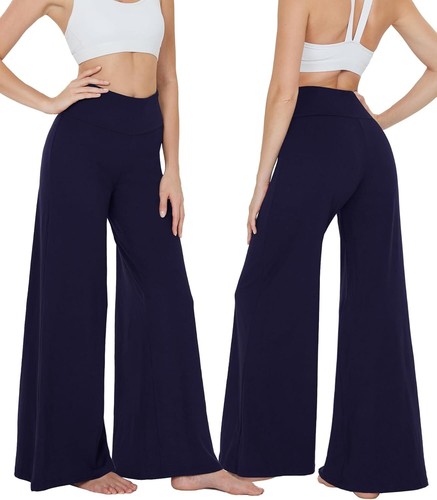 QGGQDD Wide Leg Palazzo Pants for Women - Casual Soft High 3X-Large, Navy - Picture 2 of 4