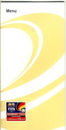 MENU CARD - Confederations Final 2005 Brazil v Argentina