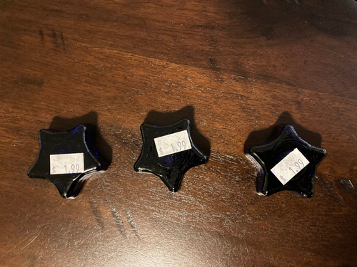 Star Shaped Cobalt Glass Votive/Tea Light Candle Holders Set Of 3 New Unused - Picture 5 of 6