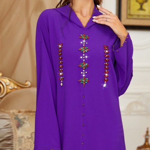 Muslim Women Long Maxi Dress Abaya Hooded Robe Dubai Arab Robe Islamic Casual - Bild 99 von 253