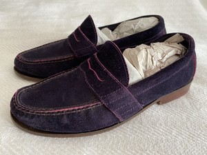 purple penny loafers