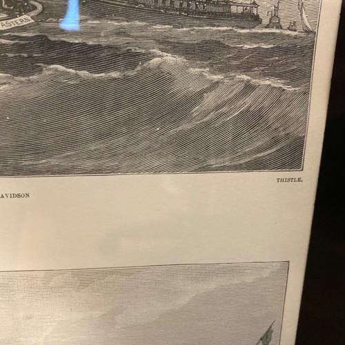 America's Cup 1887 First & Second Day Race J.O. Davidson Radierung Druck gerahmt - Bild 7 von 20