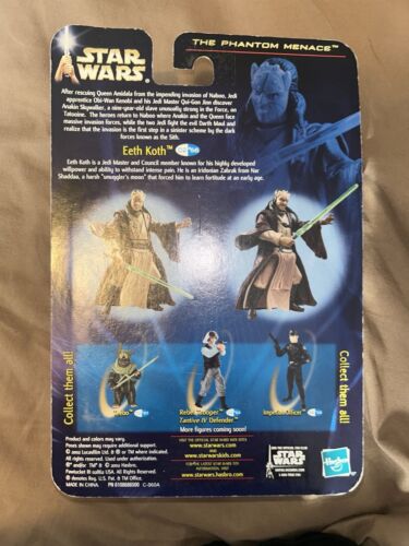 Star Wars: The Phantom Menace Eeth Koth Jedi Master Hasbro Collectible Figure - Picture 4 of 9