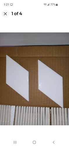 MARAZZI LuxeCraft Diamond Rhombus weiß glänzend Keramik Wandfliese 3"x6" - 4er Set - Bild 1 von 3