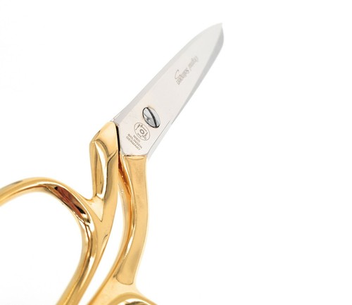 Tijeras de sastre chapadas en oro / tijeras textiles NTS, talla 9,0"/ 23 cm - Imagen 3 de 4