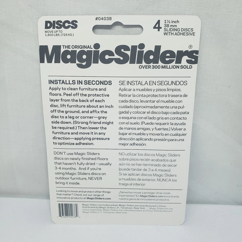 Magic слайдеры раздвижной диск 1-1/2» круглый 4 шт. #04038 - Изображение 2 из 2