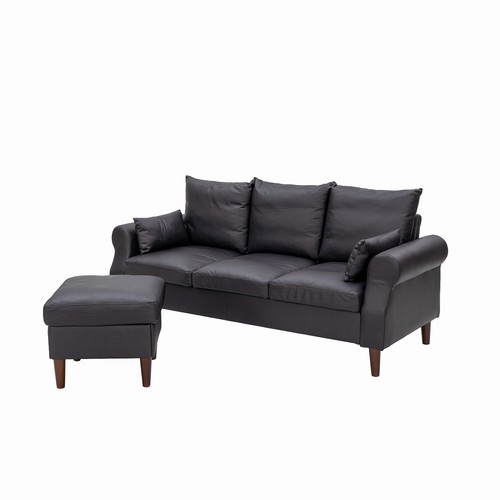 Modern L-Shaped Corner Sofa 2 3 Seater Armchair Couch With Footstool - Picture 289 of 411