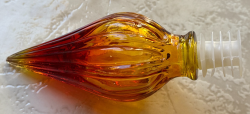 RARO Decanter Bottiglia Vintage Empoli Amberina Genio con Tappo - Italia - UV Glow - Foto 3 di 9