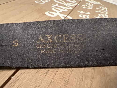 Cinturón Axcess de cuero genuino para mujer negro talla 32, hebilla Lg ornamentada hecho en Italia - Imagen 5 de 11
