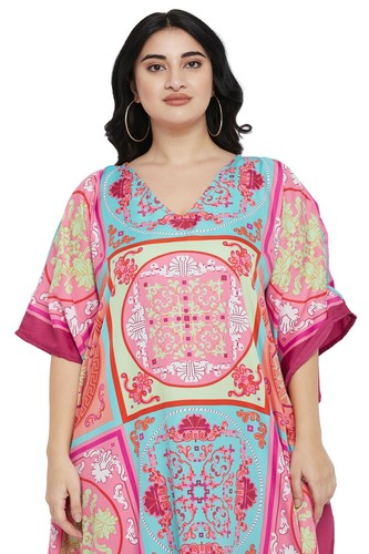 Women Kaftan Kimono Dress Summer Beach Wear Cover-Up Plus Size Long Maxi Dress - Picture 281 of 379