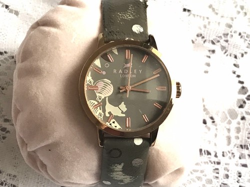 Ladies Genuine Olive Green Leather Radley Designer Hand Bag With Matching Watch - Foto 4 di 18