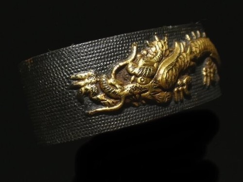 Espada FUCHIKASHIRA Katana Edo Era Período Cobre Dorado Dragón Japonés Antiguo - Imagen 2 de 5