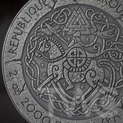 Harald Fairhair The Way to Valhalla 2 oz moneta d'argento CFA Camerun 2025 - Foto 3 di 8