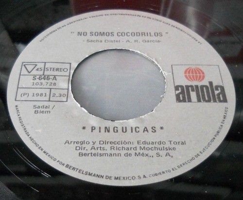 PINGUICAS -NO SOMOS COCODRILOS / NOSOTROS LOS CHICOS- MEXICAN 7” SINGLE CS - Picture 3 of 4