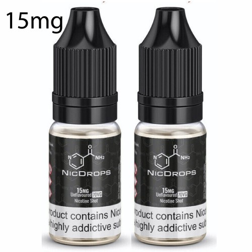 Nicotine Shots Nic Shots 10ml 18mg e liquid vape juice NicDrops Salts 70% 100 VG - Picture 2 of 19