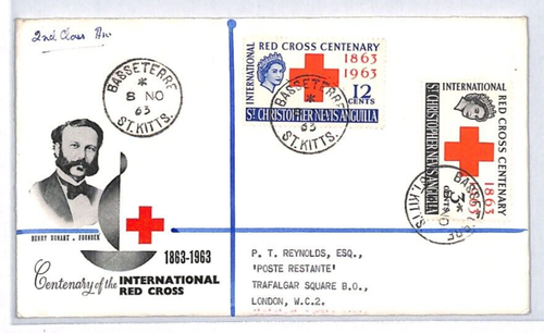 ST CHRISTOPHER NEVIS ANGUILLA Cover RED CROSS St Kitts Baseterre GB 1963 YD209