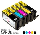 Set of 5 Refillable Edible Ink Cartridges Canon MG6420 PGI-250 / CLI-251 Series