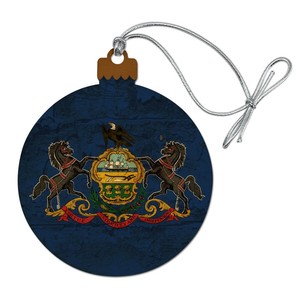 Rustic Pennsylvania State Flag Distress Wood Christmas Tree Ornament Ebay